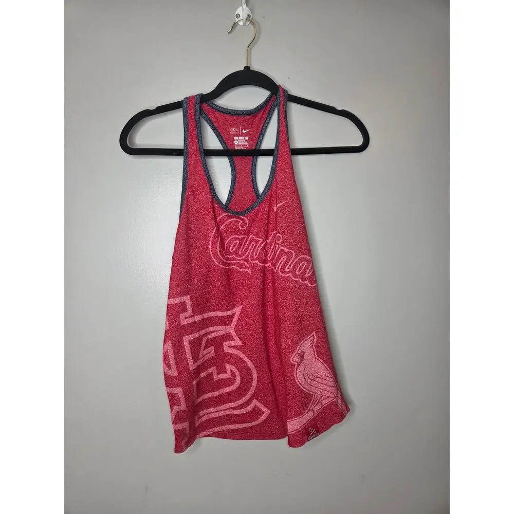 Nike Women’s M Red St. Louis Cardinals Racerback Tank Top Athletic Running Shirt